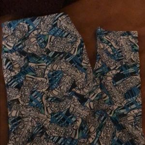 Lula Roe TC leggings never worn blue boots